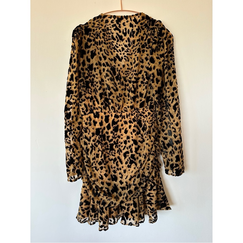 ASTR the Label Nikita Burnout Leopard Print Long Sleeve Ruched Mini Dress Small - Picture 12 of 16